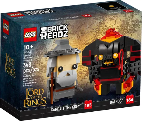 LEGO® BrickHeadz 40631 Gandalf der Graue und BalrogTM - Bauset mit Gandalf und Balrog in LEGO® BrickHeadzTM Stil! Ideal für kreative Baumeister ab 10 Jahren. Perfekt zum Bauen und Ausstellen – ein Muss für jeden Herr der Ringe Fan!