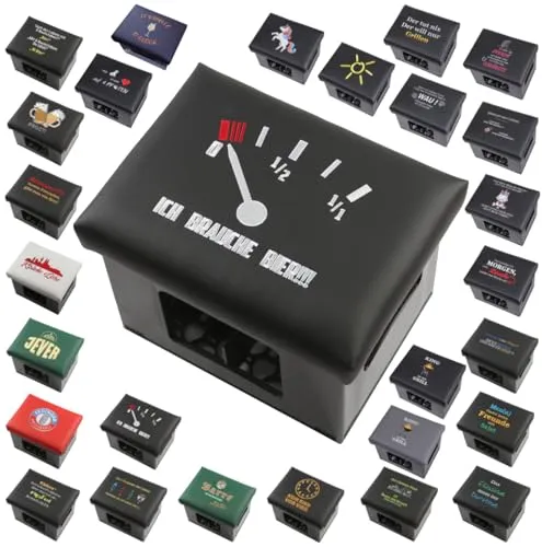 BierEx Bierkisten Sitzkissen Bier-tacho aus Kunstleder - Kissen für Getränkekisten - schwarz (Bier-Tacho)