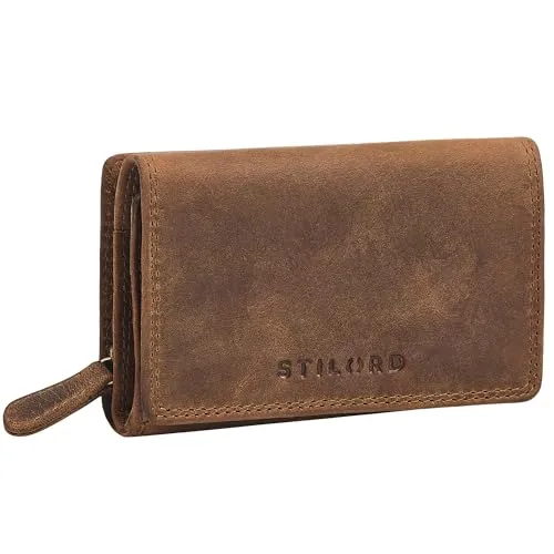 STILORD 'Bloom' Echt Leder Portemonnaie - Damen-Geldbörsen, kompaktes Design mit RFID Schutz für Sicherheit und Ordnung, ideal für stilbewusste Frauen.