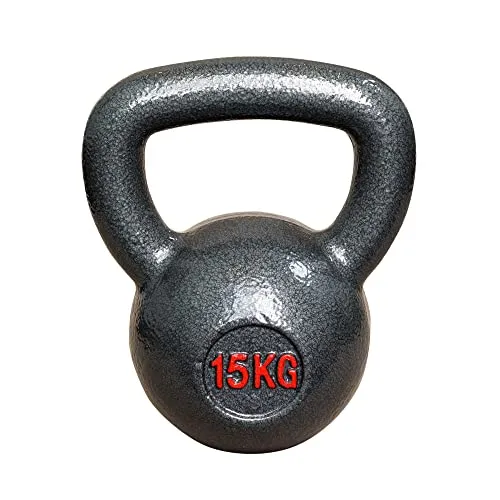 Vivol Kettlebell 15kg aus Gusseisen - Kugelhantel Gusseisen Training Gewicht für Gym, Crossfit und Fitness zu Hause - von 6kg bis 20 kg