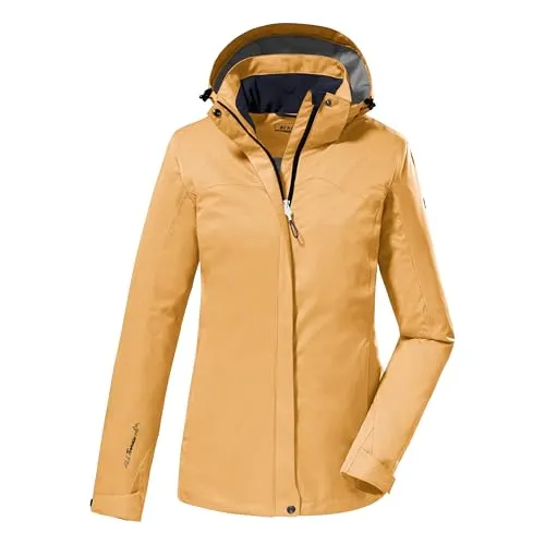 KILLTEC Damen Funktionsjacke KOS 133 WMN JCKT - Wasser- und winddichte Funktionsjacke mit 10.000 mm Wassersäule und nachhaltiger PFAS-freier Imprägnierung, ideal für Outdoor-Aktivitäten bei jedem Wetter.