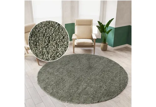 OTTO home Teppich Viva rund, rund, Höhe: 45 mm, Uni-Farben, einfarbig, besonders weich und kuschelig, Wohnzimmer