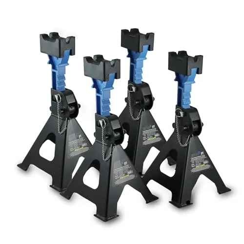 BITUXX 2 Paar Unterstellböcke Pro Line - Stützböcke im praktischen 4er Set, belastbar bis 3000kg pro Bock! Ideal für LKW, Auto und PKW, mit austauschbaren Gummiauflagen für sicheren Halt.