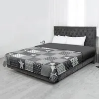 Bestlivings Tagesdecke Home & Living 220x240cm - Tagesdecke in Anthrazit, gesteppte Optik, ideal für Bettgrößen 140-160x200 cm, pflegeleicht und trocknergeeignet.
