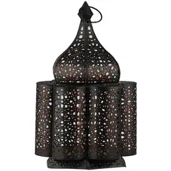 Marrakesch Orient & Mediterran Interior Stehlampe Feryal Schwarz - Tischleuchte im orientalischen Design, Höhe 37 cm, aus hochwertigem Metall, ideal für stimmungsvolle Akzente in Ihrem Zuhause.