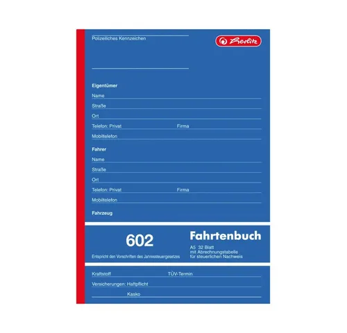 Herlitz Geschäftspapier 3x Herlitz Fahrtenbuch 602 / A5 / 32 Blatt