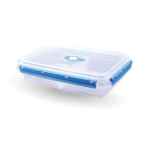 Bestlivings Frischhaltebox mit Deckel - Fresh System 2 Liter - Brotdose mit Trenner - Blau