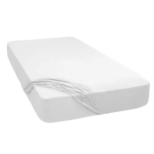 Spannbettlaken Jersey Spannbetttuch 100% Baumwolle Bettlaken Spannbettuch Laken 28 Farben, Größe:70 x 140 cm, Farbe:Weiss