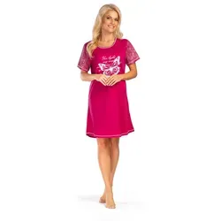 Consult-Tex Nachthemd Damen Nachthemd, Big Shirt DF024 (1-tlg) bequem zu tragen rot 44