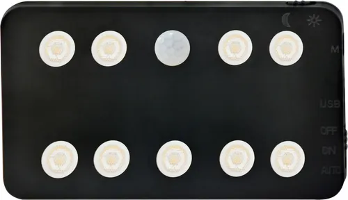 REV LED-Akku-Wandleuchte, Bewegungsmelder, 1,5W, CCT, 110lm, warmweiß, neutralweiß, kaltweiß, IP20, schwarz 2014100800