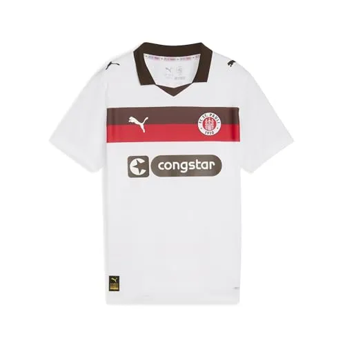 PUMA FC St. Pauli 25/26 Auswärtstrikot für Jugendliche - Reguläre Passform mit Kragen und kurzen Ärmeln. Hergestellt aus hochwertigem Doubleface-Jacquard für optimalen Tragekomfort. Ideal für Fans und aktive Freizeitgestaltung.