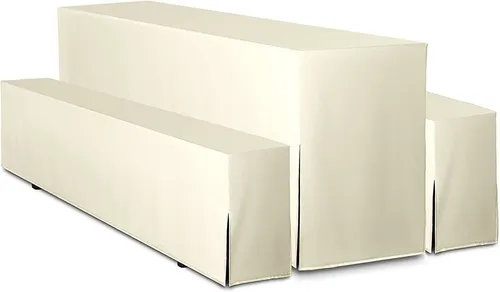 TexDeko Hussen-Set Hussen für Bierzeltgarnitur Premium 5-teiliges Set (mit Polsterung), blickdicht & pflegeleicht, Farbe: nach Wahl