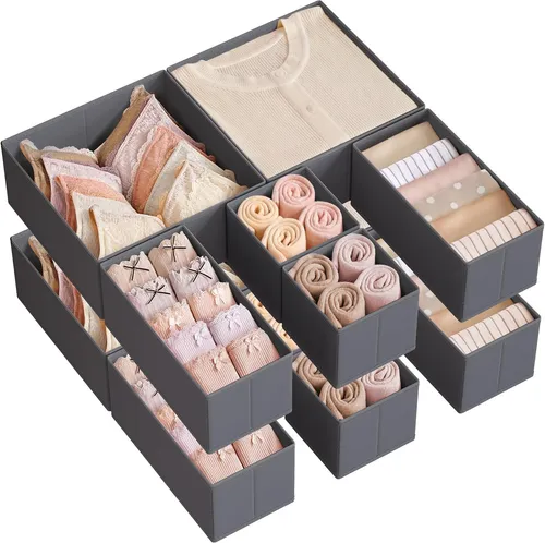 SONGMICS – Aufbewahrungsboxen für Schubladen, für Unterwäsche, Stoffboxen