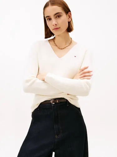 Damen Pullover aus Baumwolle M - Vielseitiger Damenpullover aus hochwertiger Baumwolle mit strukturiertem Perlfangmuster. Ideal für die Übergangszeit und sorgt für einen zeitlosen Look, ob solo oder als wärmende Schicht getragen.