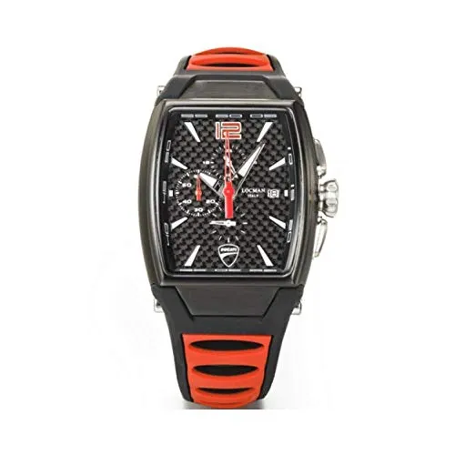 Locman Herren Armbanduhr Ducati D550K09S-BKCBRDSR - Armbanduhr für Herren, sportlicher Chronograph aus hochwertigem Titan, wasserdicht bis 10 ATM und mit kratzfestem Saphirglas – ideal für aktive Lebensstile.