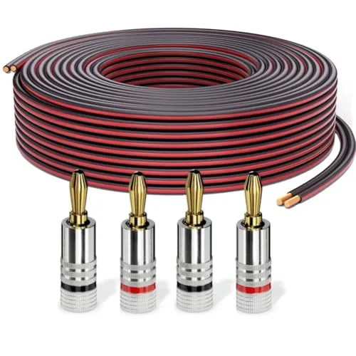 PureLink Lautsprecherkabel Boxenkabel OFC 2x2,50mm² 15m mit Bananenstecker