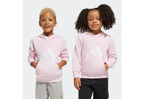 adidas Unisex Kinder Essentials Big Logo Hoodie, Clear pink/White, 4-5 Years - Hochwertiger Hoodie für Kinder, regulär geschnitten mit Kängurutasche, besteht zu mindestens 70 % aus recycelten Materialien – ideal für umweltbewusste Eltern.