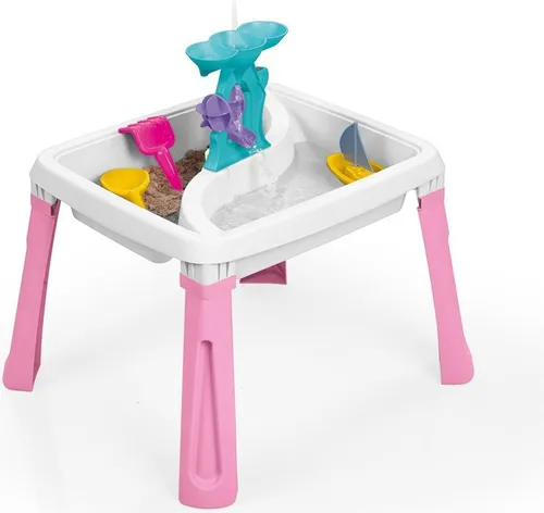 Dolu Zand-Watertafel + Accessoires Roze/Wit