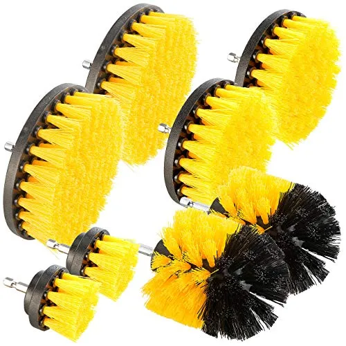 AGT Bürstenaufsatz: 8-teiliges Bürsten-Set für Bohrmaschine und Akkuschrauber (Bürstenaufsatz Akkuschrauber, Bohrmaschine, Elektrische Reinigungsbürste)