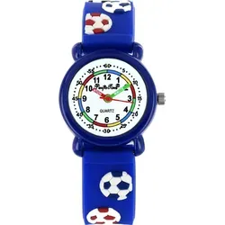 Pacific Time Kinder Armbanduhr Jungen Lernuhr Fußball blau von Pacific Time