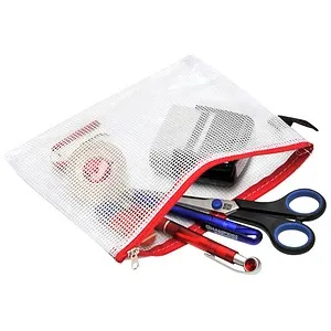FolderSys Reißverschlussbeutel DIN B6 transparent/rot 0,15 mm, 1 St.