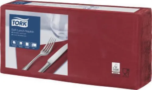 Tork Servietten 33cm 3-lagig 1/4 Falz Bordeaux 150 Stk.