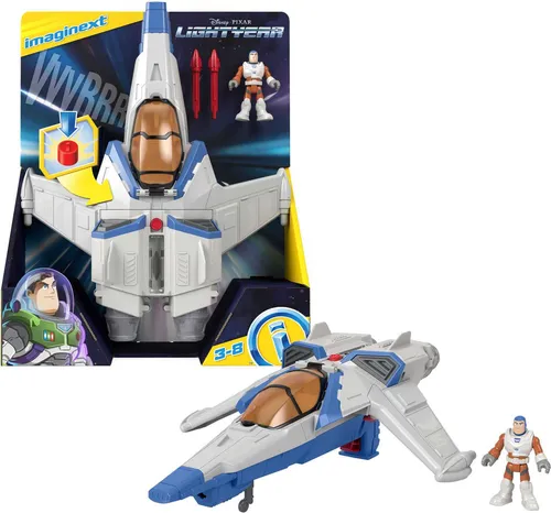 Fisher-Price Imaginext Disney/Pixar Lightyear XL-15 Spaceship - Spielset mit Buzz Lightyear und XL-15 Raumschiff, für aufregende Abenteuer im Weltraum mit Licht- und Soundeffekten, ideal für Kinder von 3-8 Jahren.