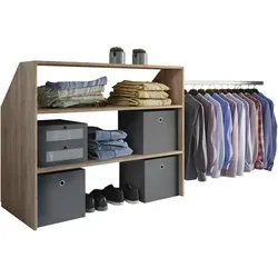 VCM Holz Kleiderschrank | Begehbares Kleiderregal für Dachschrägen