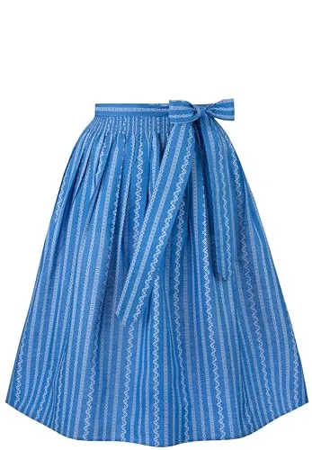 Stockerpoint Damen Claire Midi Dirndlschürze, blau, 46-50 - Elegante Midi Dirndlschürze (70 cm) aus 100% pflegeleichter Baumwolle, ideal für moderne und klassische Dirndl. Verziert mit traditionellen Streifenmustern, perfekt kombinierbar mit verschiedenen Modellen.