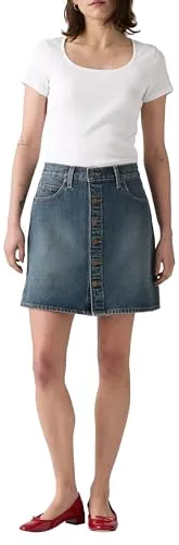 Levi's Retro Button Front Skirt Eight Track Ski in blau von Levi's