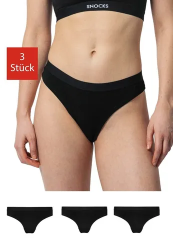 SNOCKS Brasilslip Damen Slip Unterhose (3-St) aus Bio-Baumwolle in Rosa und Schwarz, Größe L - Bequeme Unterwäsche für den Alltag: Der SNOCKS Brasilslip bietet druckfreien Komfortbund und ist aus hochwertiger Bio-Baumwolle gefertigt. Perfekt für eine angenehme Passform und täglichen Tragekomfort.