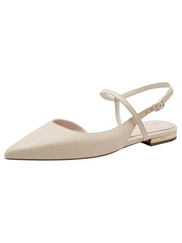 Tamaris Damen Pumps aus Leder mit Blockabsatz, Größe 42, Farbe Beige - Elegante Damen Pumps von Tamaris aus hochwertigem Leder mit ANTIslide-Technologie für optimalen Halt. Der bequeme Blockabsatz und das TOUCHit-Fußbett sorgen für hohen Tragekomfort – ideal für jeden Anlass!