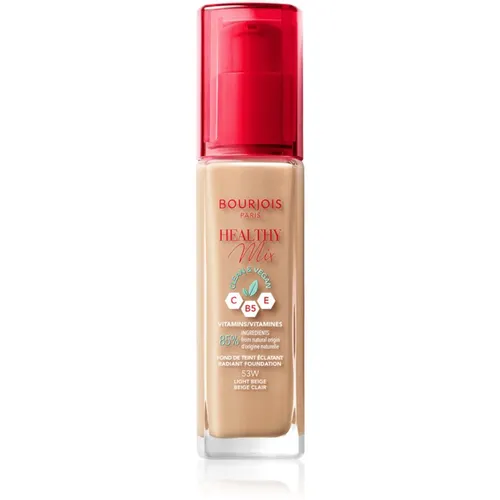 Bourjois Foundation Healthy Mix Radiant 53-Light Beige - 30ml, strahlender Teint und langanhaltende Hydration für ein frisches Aussehen