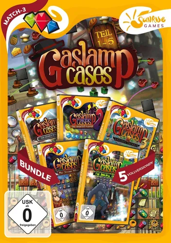 Gaslamp Cases 1-5 Sunrise Games PC Spiel Match 3 NEU & OVP