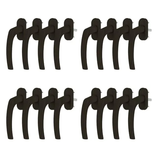 Alu Fenstergriff in Braun RAL 8019 - Stiftlänge 40mm 16 x