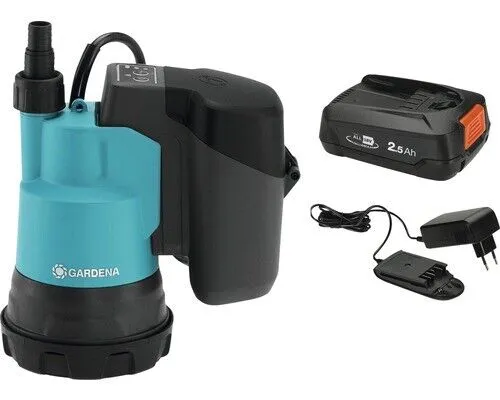 Akku Klarwasser-Tauchpumpe GARDENA 2000/2 18V ( Power for All ) inkl. Akku und L