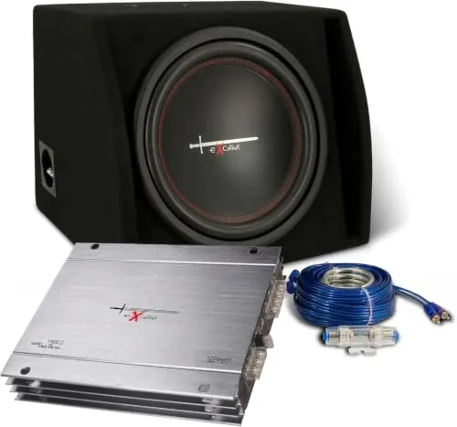 Excalibur X1 BASSPACK 12'' Subwoofer mit Verstärker und Kabelset