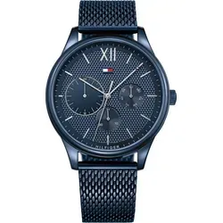 Tommy Hilfiger Herrenarmbanduhr 1791421 - Sportliche Quarz-Armbanduhr aus Edelstahl mit blauem Zifferblatt, Chronograph und 50 m Wasserdichtigkeit - ideal für jeden Anlass.