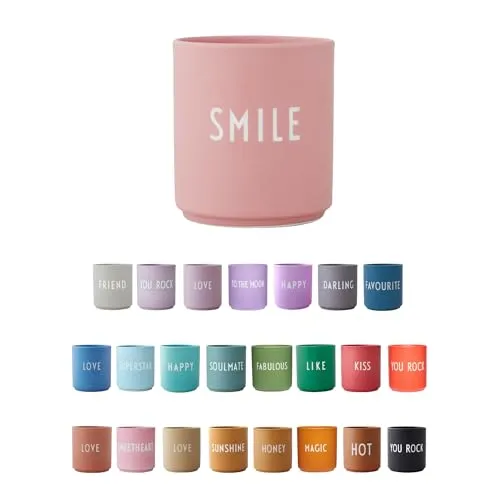 Design Letters Lieblingsbecher Rosa SMILE Tasse von DESIGN LETTERS