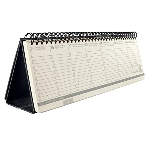 SIGEL C2480 Tischkalender Querkalender 2024, large, schwarz, Hardcover, 2 Seiten = unten Woche / oben Notizseite, 132 Seiten, zum Aufstellen, PEFC-zertifiziert, Conceptum