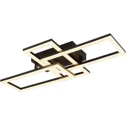 LED Deckenlampe mit Kristallen, 1100lm, 24W, 3000K - Moderne Deckenleuchte aus schwarzem Kunststoff mit klaren Kristallen, ideal für jeden Raum. Mit 24W und 1100lm sorgt sie für eine warme, gemütliche Atmosphäre.