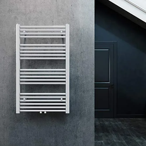 ELEGANT Heizkörper Bad 1000x600 mm Weiß Badheizkörper Mittelanschluss Handtuchwärmer Handtuchtrockner Heizkörper