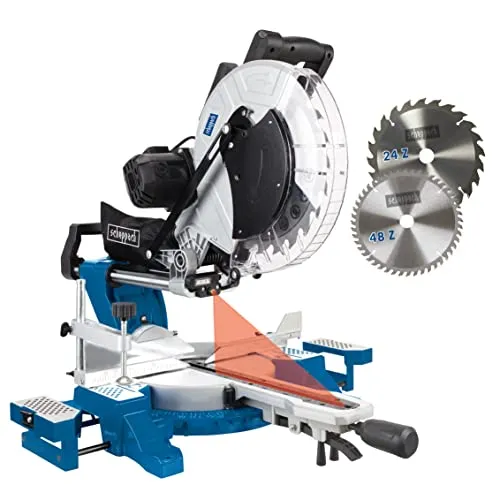 Scheppach Kappsäge HM140L - Kapp-Zugsäge mit Laser, 105 mm Schnitthöhe und 330 mm Schnittbreite für präzise Ergebnisse