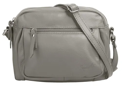 Samantha Look Umhängetasche Damen 020964 grau - Elegante Damen Umhängetasche aus 100% Rindleder mit durchdachter Fächereinteilung für Smartphone und Portemonnaie. Vielseitig tragbar und ideal für jede Feierlichkeit.