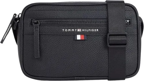 Tommy Hilfiger ESSENTIAL PU EW REPORTER - Stilvolle Reporter-Tasche für Herren - Herren-Schultertaschen mit verstellbarem Schulterriemen und Reißverschluss, ideal für den täglichen Gebrauch und ein modernes Auftreten.