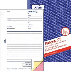 Avery Zweckform 1731 Rechnungsbuch A5 3x40 Blatt