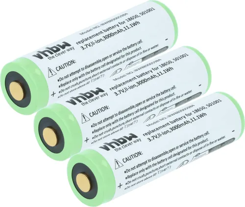 vhbw 3x Akku kompatibel mit Fenix TK35, TK15 Taschenlampe Kopflampe (3 Ah, 3,7 V, Li-Ion)