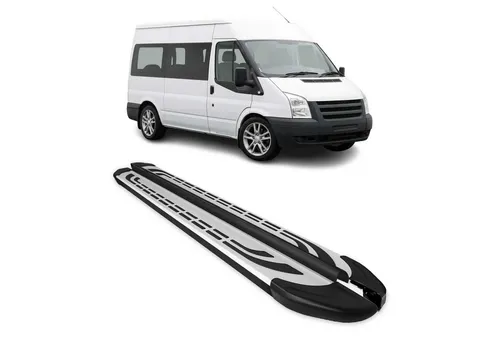 OMAC Kfz-Schmutzfänger Trittbretter für Ford Transit 2006-2014 L2 Alu Schwarz - Robuste und rutschfeste Trittbretter aus Aluminium für Ford Transit 2006-2014 L2. Schützen Sie Ihr Fahrzeug effektiv vor Schmutz und Kratzern mit einem eleganten Design.