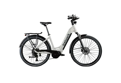 Tretwerk Amber E Bike Damen 28 Zoll Elektrofahrrad - Das Tretwerk Amber E Bike für Damen kombiniert Stil und Funktionalität. Mit seinem leichten Aluminiumrahmen und der komfortablen Federgabel ist es ideal für die Stadt und bietet ein entspanntes Fahrgefühl.
