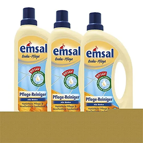 emsal Boden-Pflege Reiniger 1L - Effektive Reinigung für Hartböden - Der emsal Boden-Pflege Reiniger sorgt für eine gründliche und schonende Reinigung von Hartböden. Ideal für Stein, Parkett und Fliesen, entfernt er mühelos Verschmutzungen und hinterlässt einen frischen Duft.